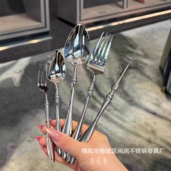フランス高級洋食ナイフフォークスプーン304ステンレス5つ星ホテル食器レストランステーキナイフフォークスプーンセット