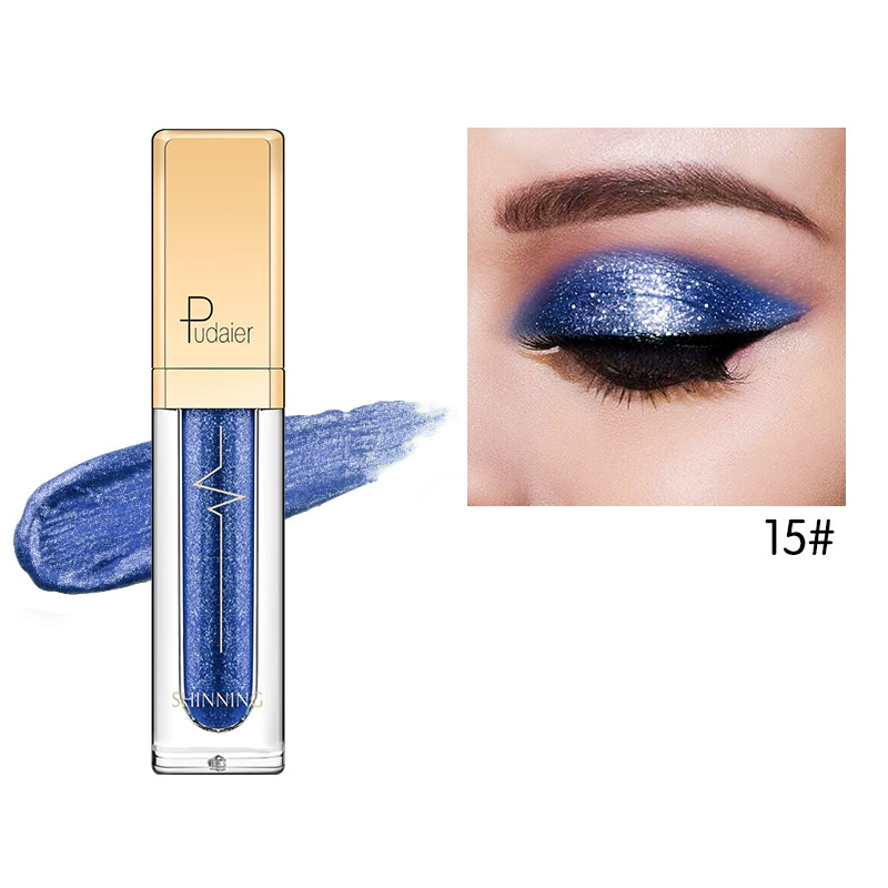 Палетка теней для век Pudaier 18-цвет Diamond Shine Liquid Glitter Powder - жемчужный блеск монохромная палитра