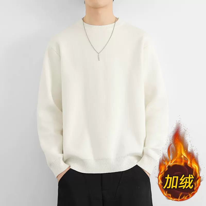 轻熟风黑色半高领毛衣男纯色秋冬季打底衫内搭潮牌毛线衣针织衫男