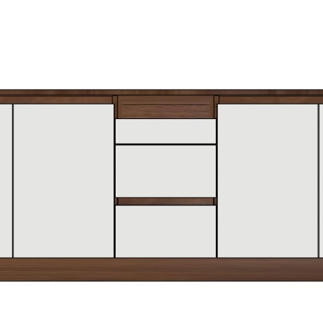 Curved TV cabinet with eco-friendly panels and European pine door panels