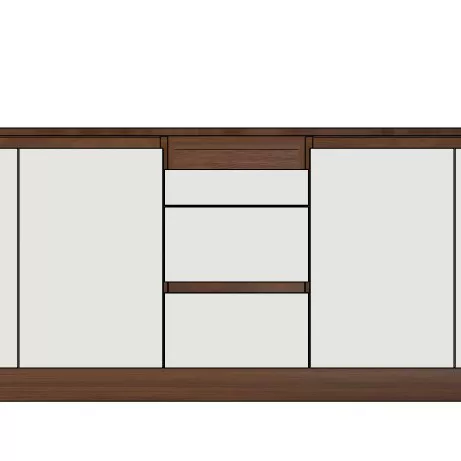 Curved TV cabinet with eco-friendly panels and European pine door panels
