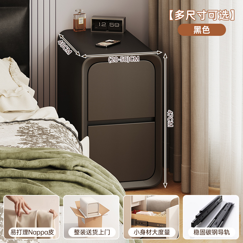 Mesa de cabecera pequeña de lujo doméstico dormitorio armario de almacenamiento de madera maciza al lado de la cama gabinete de hendidura ultra estrecha 2025 nuevo estante de almacenamiento