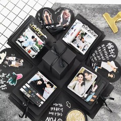 Cross-border exclusive square surprise explosion box DIY handmade creative semi-finished photo album couple gift wholesale