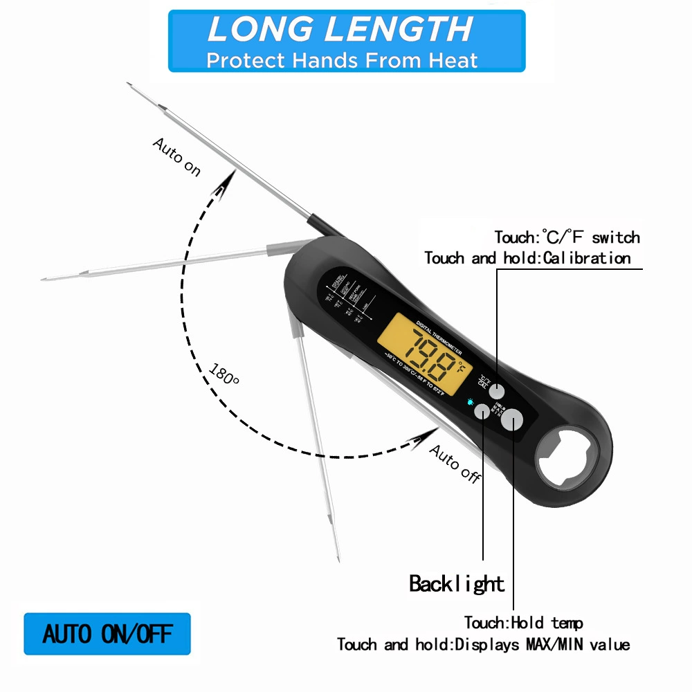 Electronic waterproof thermometer stainless steel, Amazon