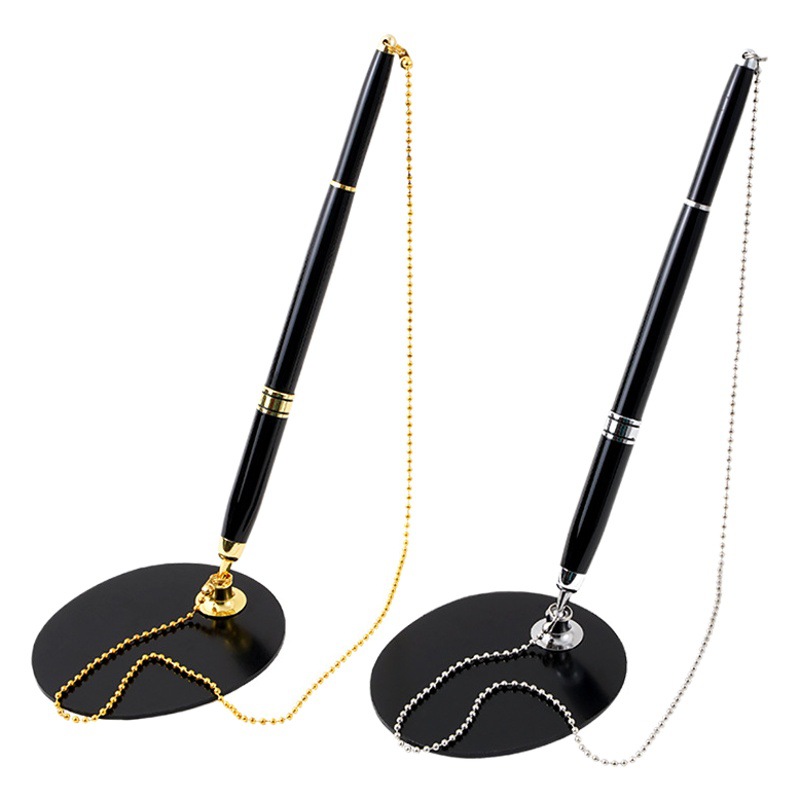 Factory wholesale metal chain desk pen Metal Ballpoint Pen bank hotel advertising gift desk pen signature pen