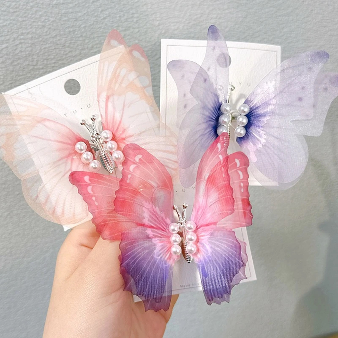 20g Weight Women's Fairy Style Butterfly Plastic Hair Clip