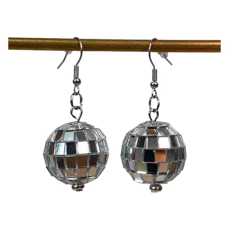 Pendientes bola de discoteca pendientes bola láser 2024 nuevos pendientes de bola de mosaico de Amazon transfronterizo