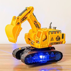 New children's toy transforming rocking excavator with articulated joints, colorful lights, engineering electric universal toy