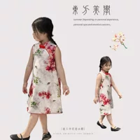 Девушки Новый китайский стиль Cheongsam Иностранный костюм Hanfu 2024 Летнее платье Новое платье Летнее платье