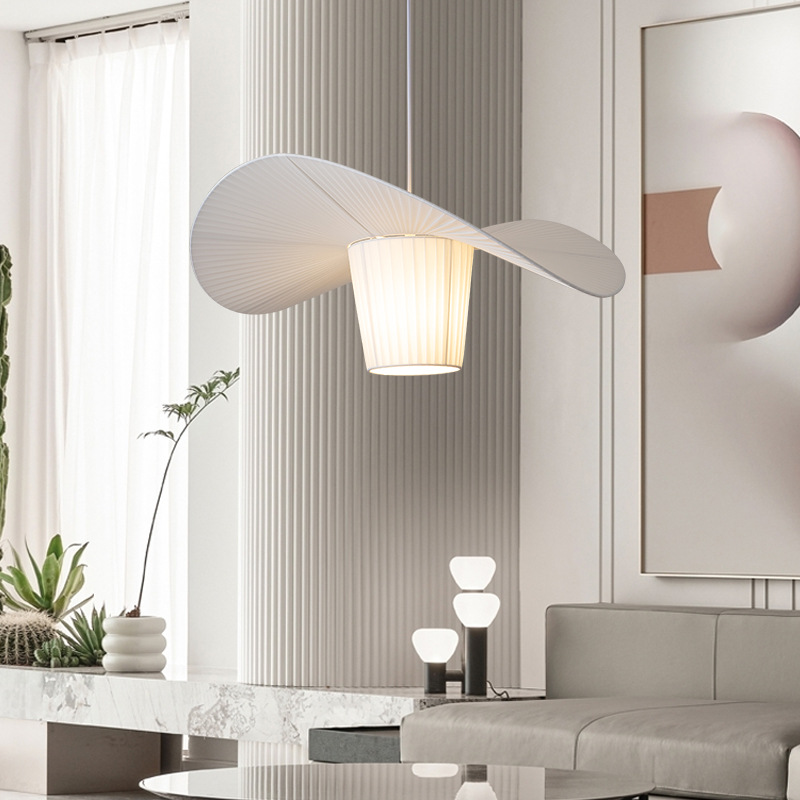 Lámpara de araña de sala de estar nórdica estilo crema moderna lámpara de tela minimalista comedor estilo antiguo francés ins dormitorio lámpara principal