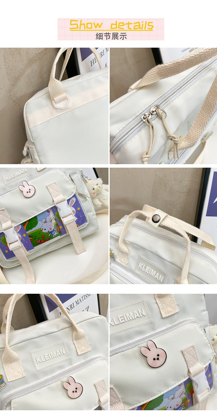Book bag, handbag, canvas bag, large-capacity crossbody bag for girls, single-shoulder bag for primary school students, tutorial bag for classes, tutoring undefined
