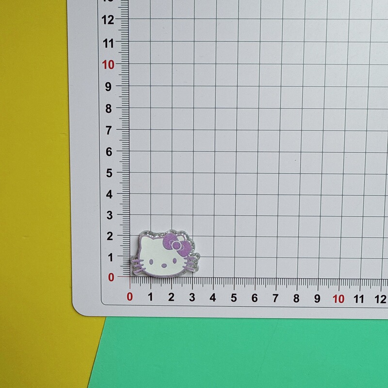 甘いファイングリッターチェック柄 KT 猫リボンアクリルアクセサリー DIY ジュエリーヘアピン携帯電話ケース装飾下駄|undefined