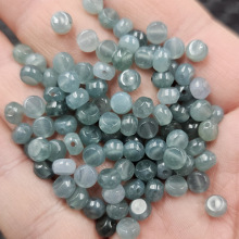 翡翠玉蓝水横孔玉扣玉石散珠油青圆形圆片手链项链饰品配件珠子