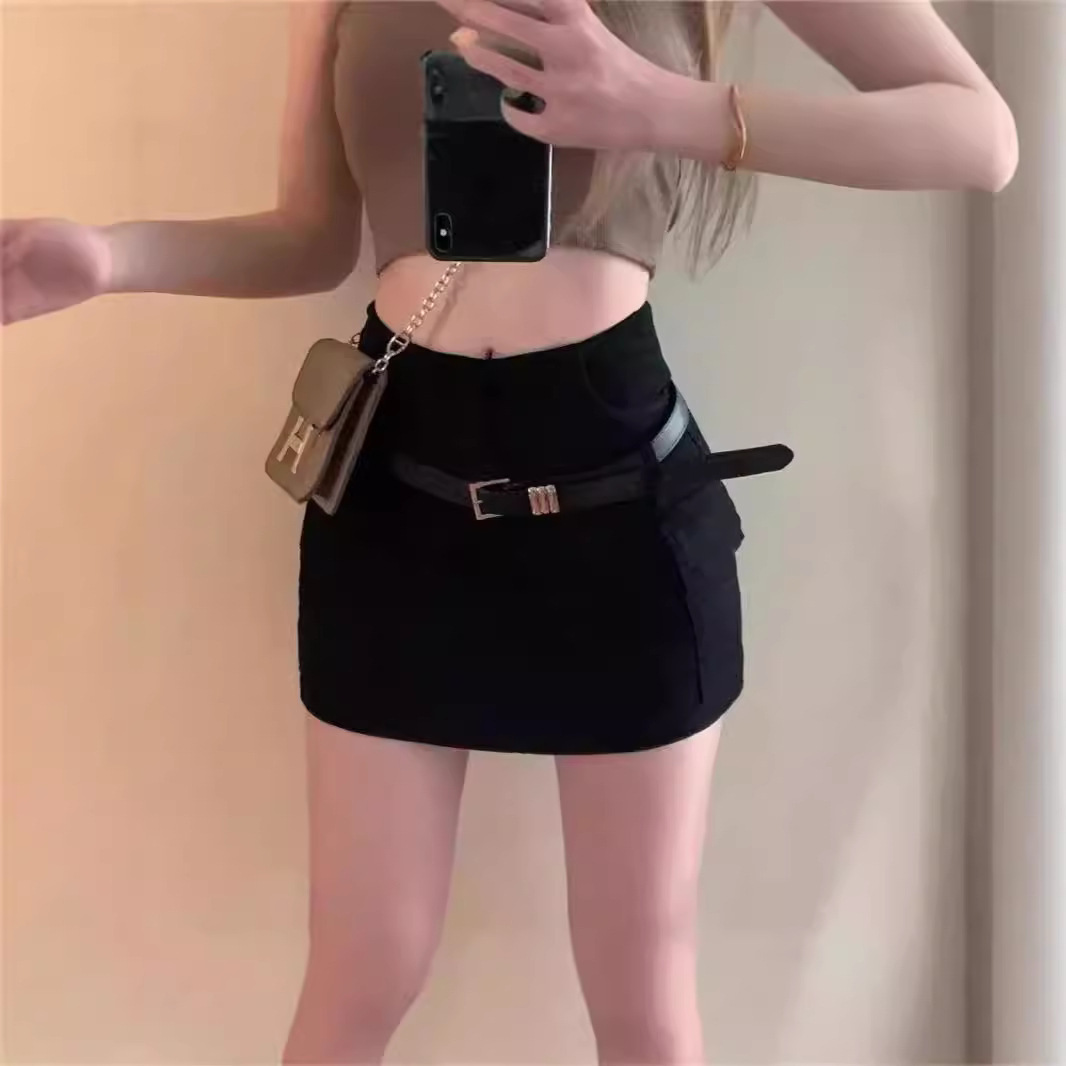 性感高腰显瘦设计新款a字半身裙女夏季包臀短裙紧身大码子感辣妹