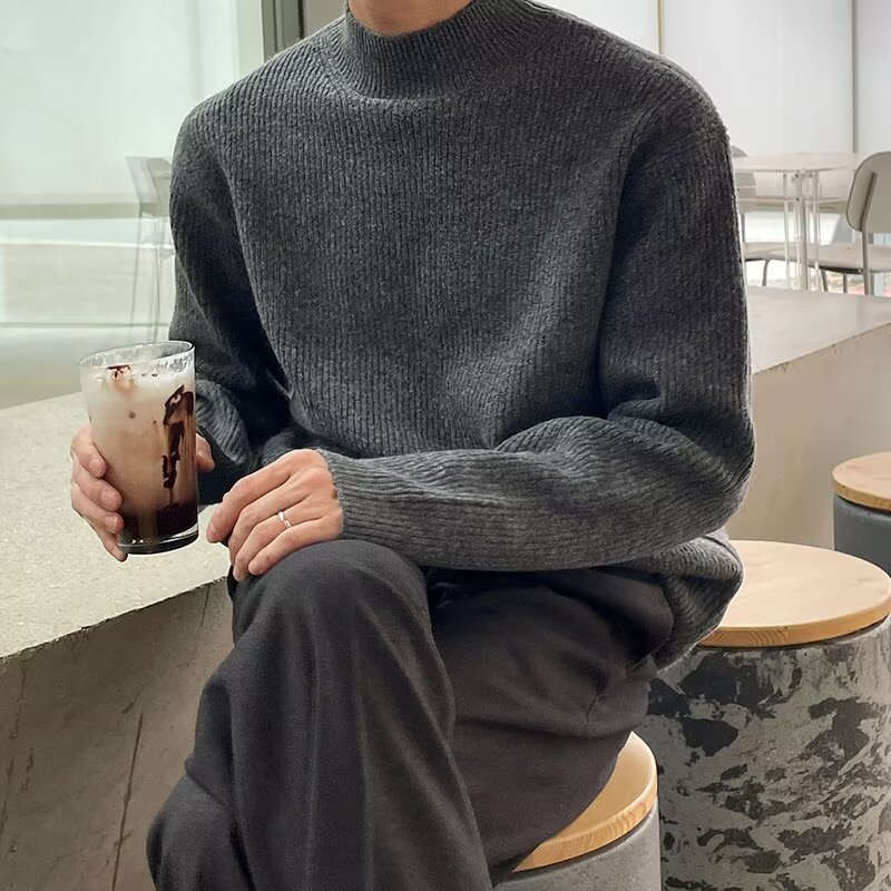 半高领针织衫毛衣男秋冬打底保暖衣韩系商务西装内搭外贸跨境批发|undefined