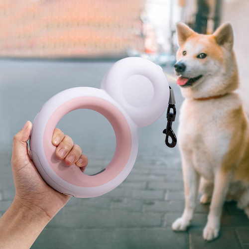 New multifunctional traction rope, night light, garbage bag, pet supplies, automatic shrinking dog leash, dog retractable dog leash