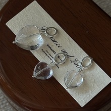 S925纯银韩版小众设计感复古白水晶吊坠韩国风时尚复古配饰批发