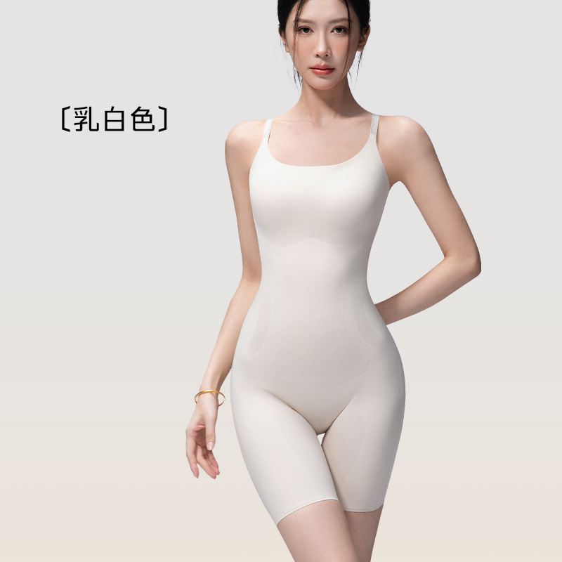 秋冬新款女士塑身衣平角款美体带胸垫加压塑形带提臀后脱免穿文胸|undefined