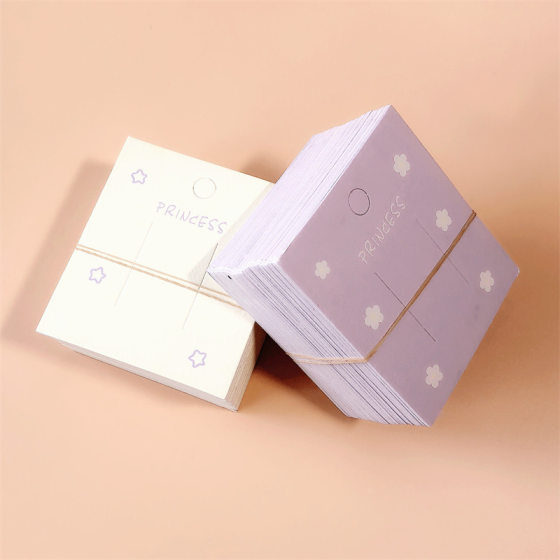 7* 8cm PRINCESS Colorfulful Square Headwear Cardboard Can Hang Hairpins Handmade DIY Hair Accessories Packaging Materials