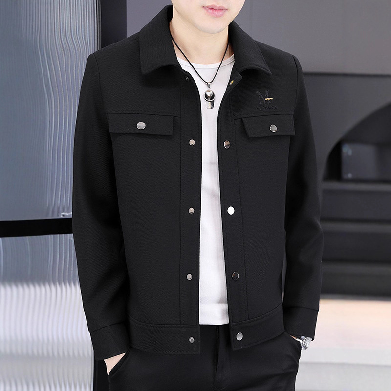 Men's Lapel Casual Jacket for Young and Middle-Aged People, High-End Autumn Jacket, Casual Work Jacket, Spring Jacket, Top
