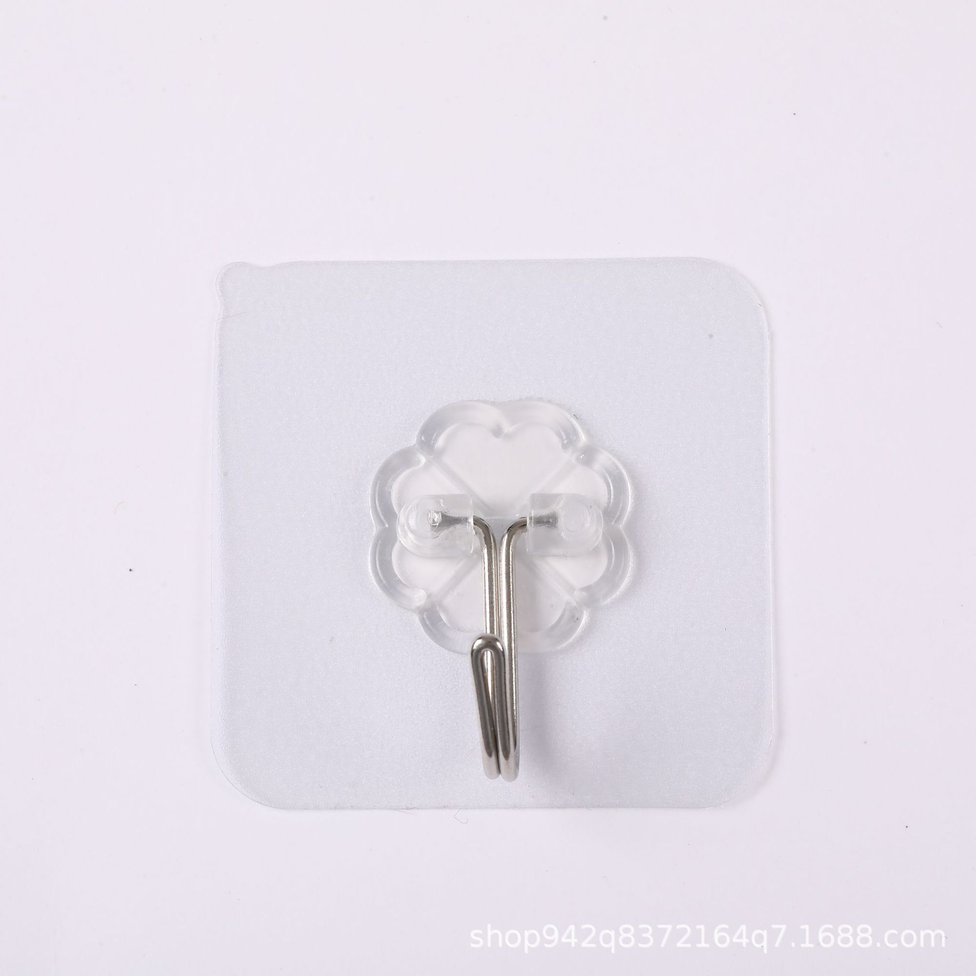 Pvc Wall Transparent Hook Bathroom Kitchen Wall-Mounted Punch-Free Traceless Hook Strong Adhesive Hook Sticky Hook a Row