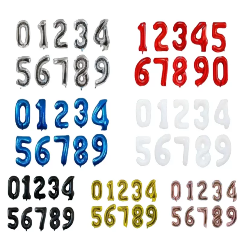 爆款32寸美版瘦体数字气球可飘空铝膜派对生日聚会铝箔气升空