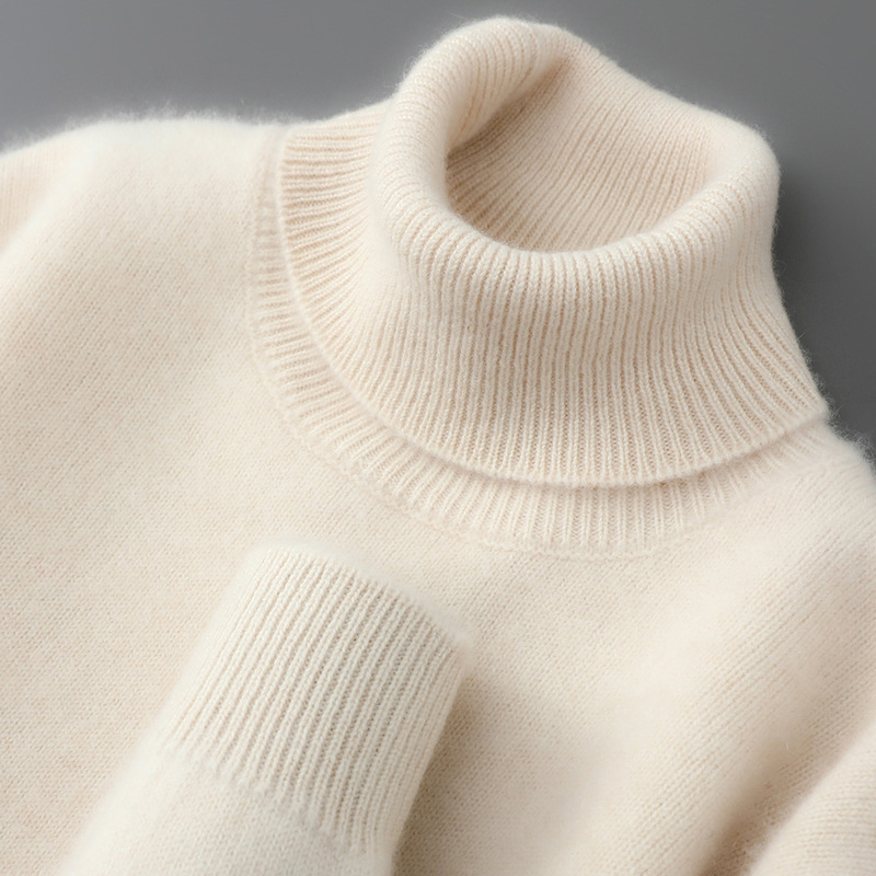 High-neck 100% pure wool sweater for men, autumn and winter long-sleeve knitwear, new loose-fit cashmere inner layer, knitted base sweater High-neck 100% pure wool sweater for men, autumn and winter long-sleeve knitwear, new loose-fit cashmere inner layer, knitted base sweater