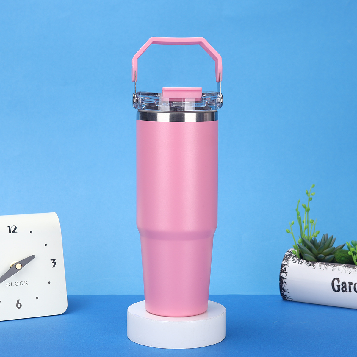 Vaso Térmico 304 Doble Capa — Botella Grande Exterior con Popote