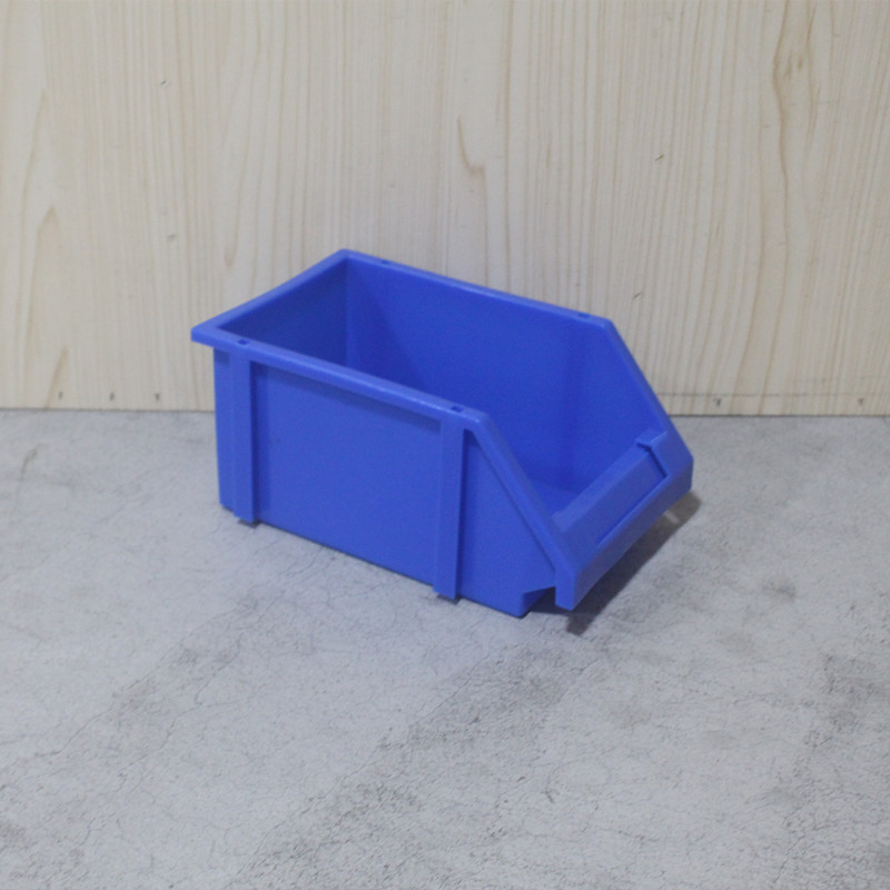汕头批发塑料加厚蓝色长方形斜口盒摩托车自行车螺丝零配件工架盒