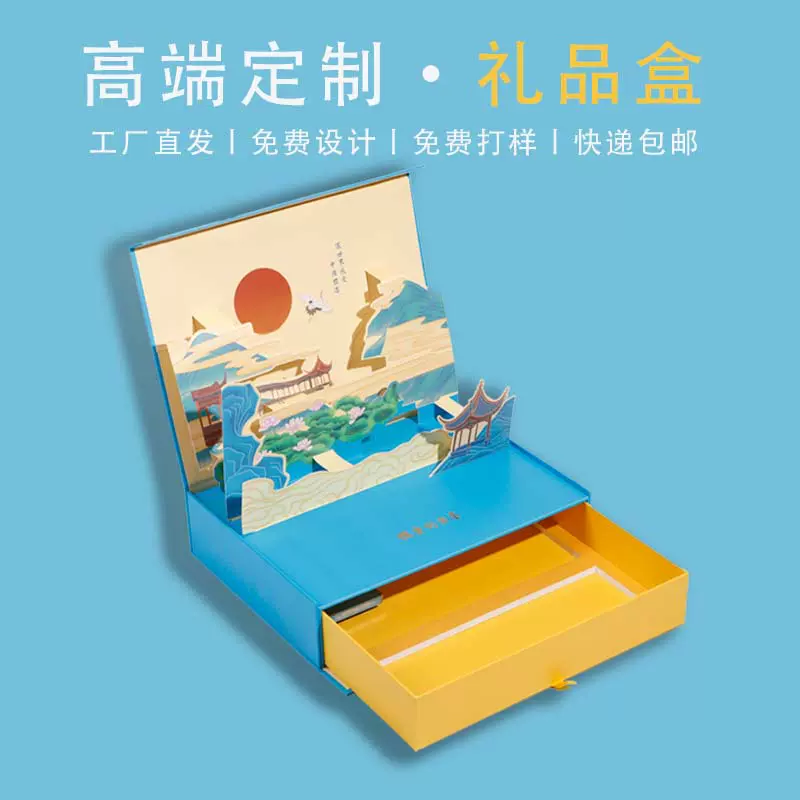 跨境磁吸翻盖年货原创礼盒礼物化妆品首饰礼品包装盒春节圣诞节