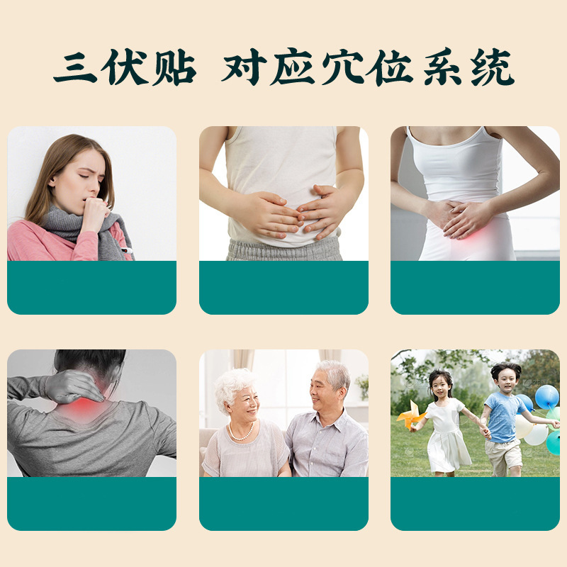 Beijing Tongrentang Sanfu Sticker for Fever and Winter Disease in Summer Acupoint Sticker for Moxibustion Plaster Sticker for Home Sanfu Sticker
