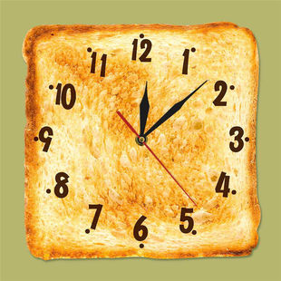 Cross-border gourmet home decoration realistic toast bread modern wall clock bakery signboard bread restaurant clock