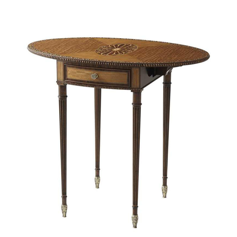 British Alexander folding edge tables, new classical solid wood carved and hand-painted small tea tables, European palace model room tables