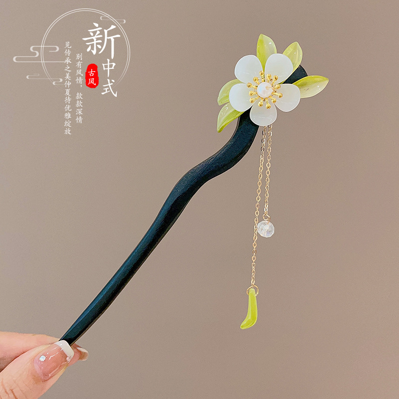 新しい中国風の合金の花のヘアピン、古代スタイルのヘアピン、ハイエンドの軽い高級タッセルヘアピン、ヘアアクセサリー卸売|undefined