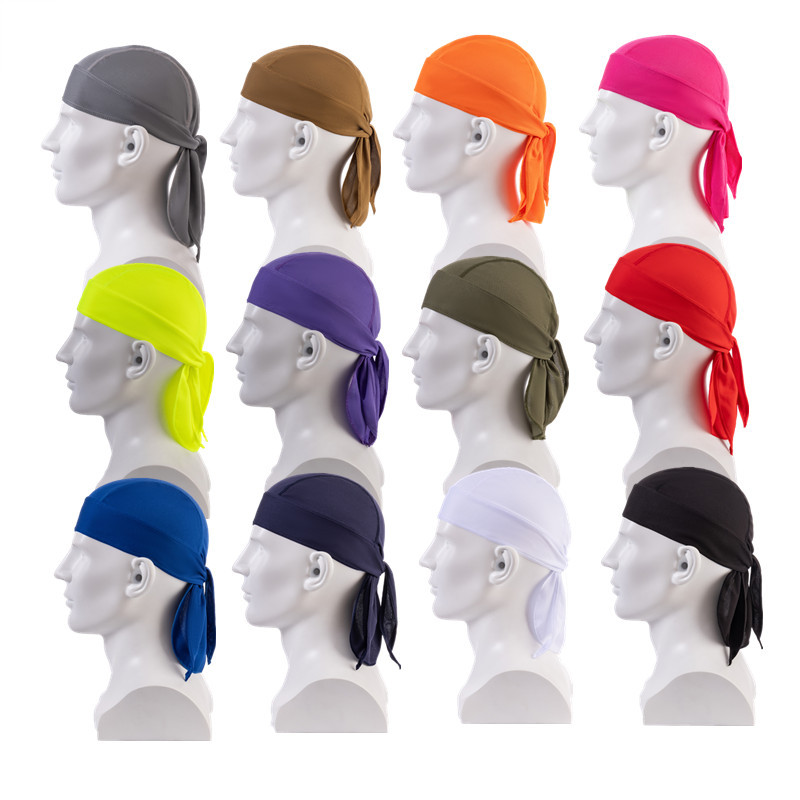 Pirate Headscarf Mesh Moisture-Absorbent Outdoor Cycling Pirate Hat Quick-Drying Sports Cap Sweat-Wicking Breathable Sun Protection Headgear