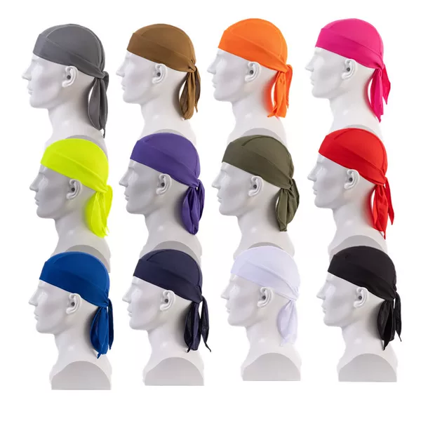 Pirate Headscarf Mesh Moisture-Absorbent Outdoor Cycling Pirate Hat Quick-Drying Sports Cap Sweat-Wicking Breathable Sun Protection Headgear