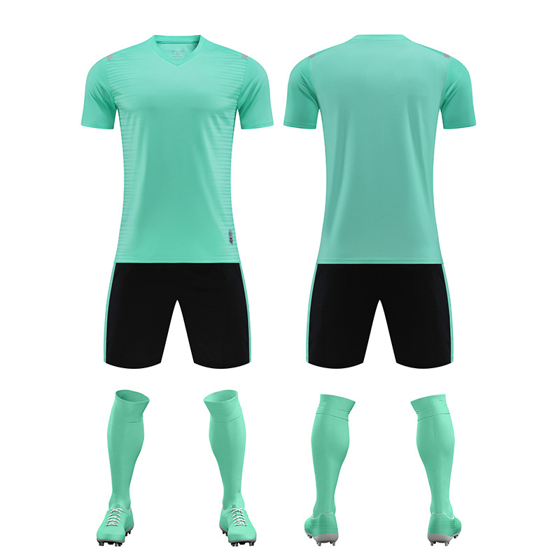 Traje de futbol Traje de competición al aire libre para hombres Traje de entrenamiento transpirable de manga corta que absorbe el sudor Camiseta de fútbol para estudiantes Número de impresión
