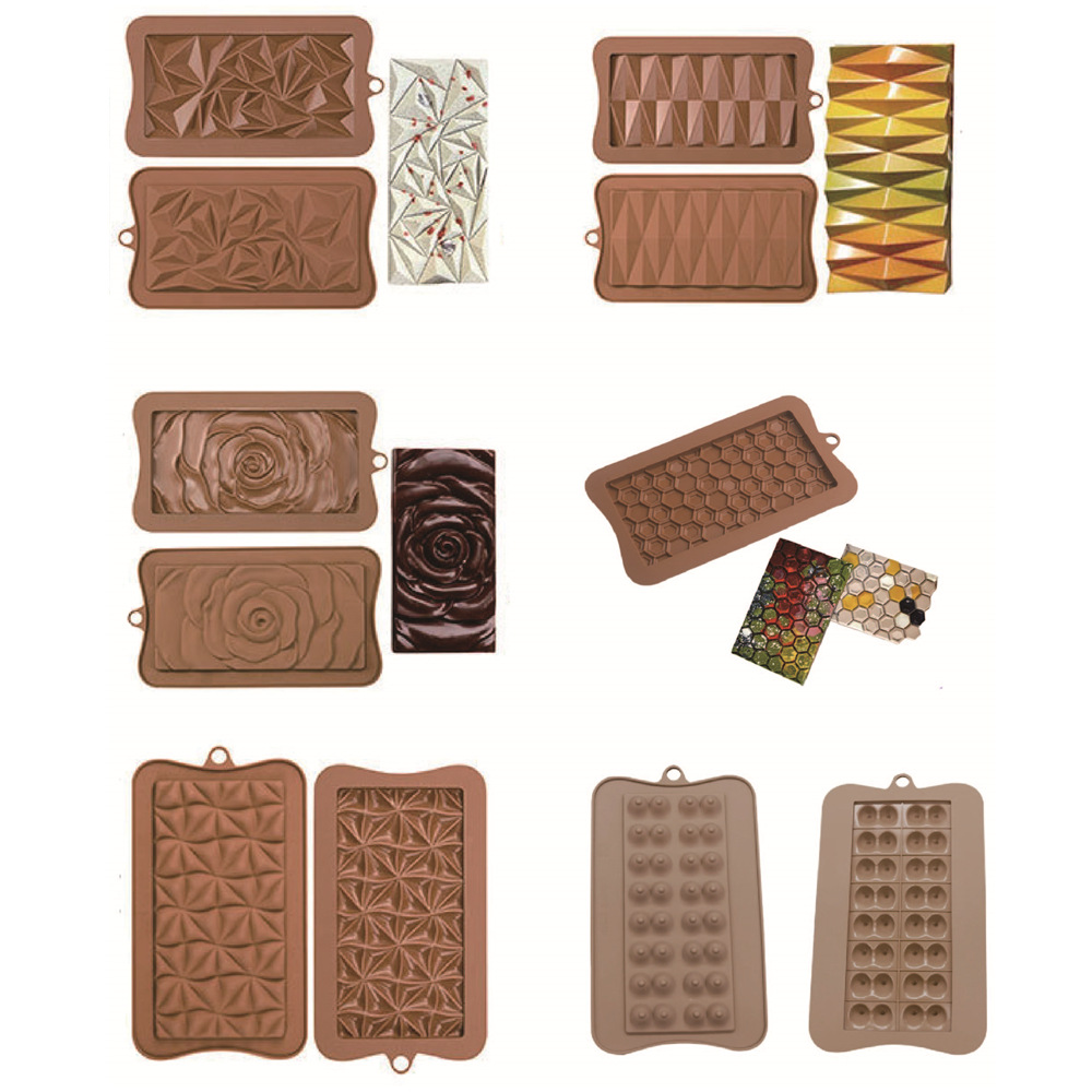 硅胶3D玫瑰几何巧克力模 冰格果冻布丁 silicone chocolate mold