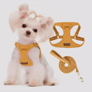 Pet Chest and Back Traction Rope Vest Dog Outdoor Traction Rope Three-piece Collar Fleece Small Dog Dog Walking Rope