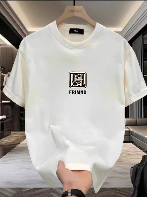 2025新型夏創意デザイン漫画重ポンド純綿tシャツゆるい丸首上着ファッションブランドゆるい半袖|undefined