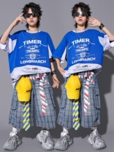 街舞儿童潮服少儿服装hiphop童装架子鼓演出服男童夏嘻哈宽松套装
