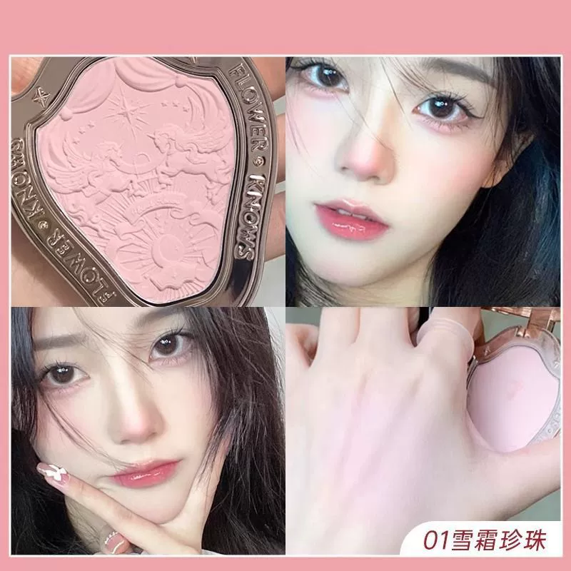 Характеристики Flower Knows Blush Snow Cream Pearl Peach Unicorn Embossed Rococo Blush Expansion Color естественный хайлайт контур