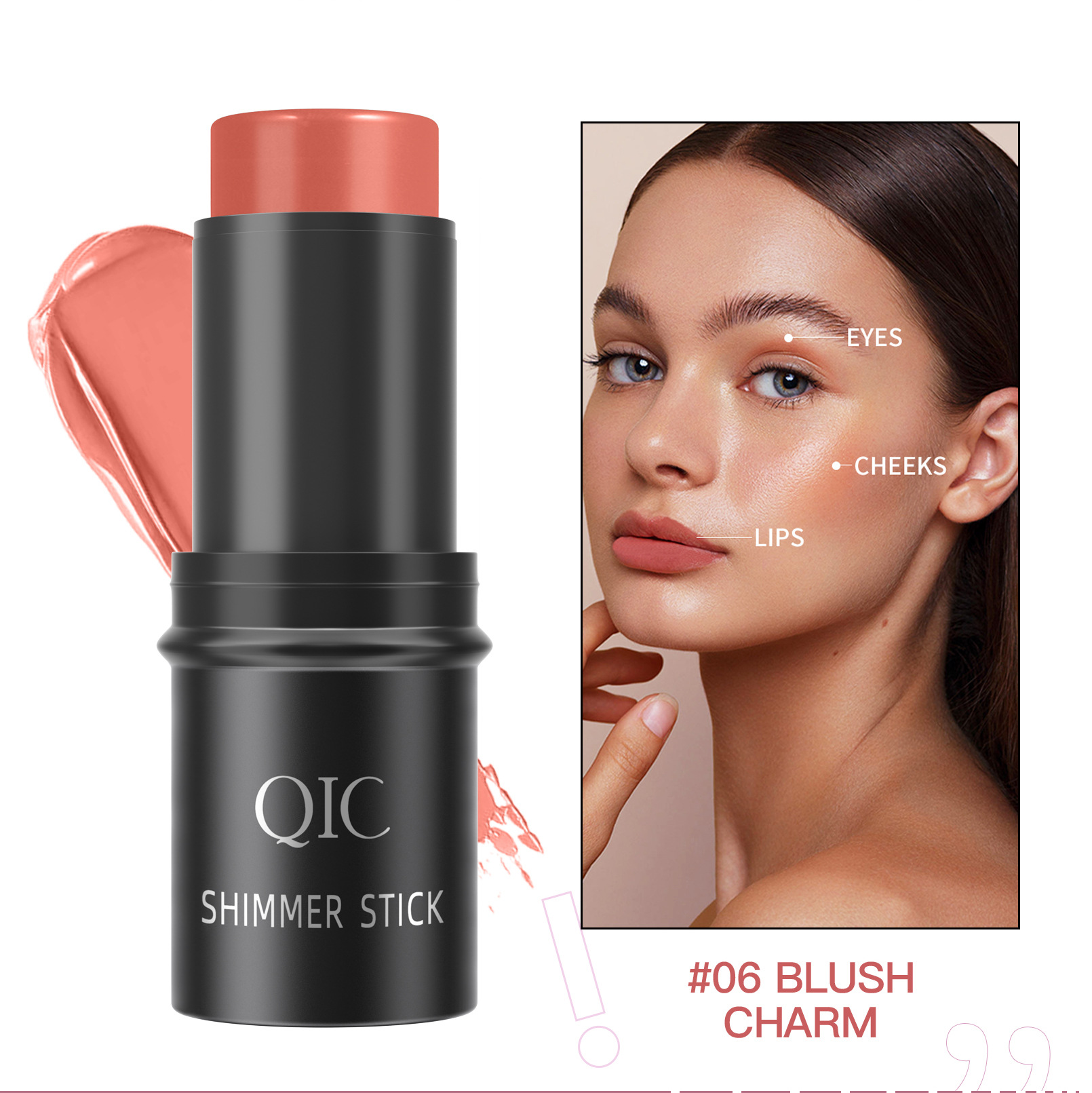 QIC multi-funktion blyant profil highlight shadow pudder blusher stick makeup_voghion.com