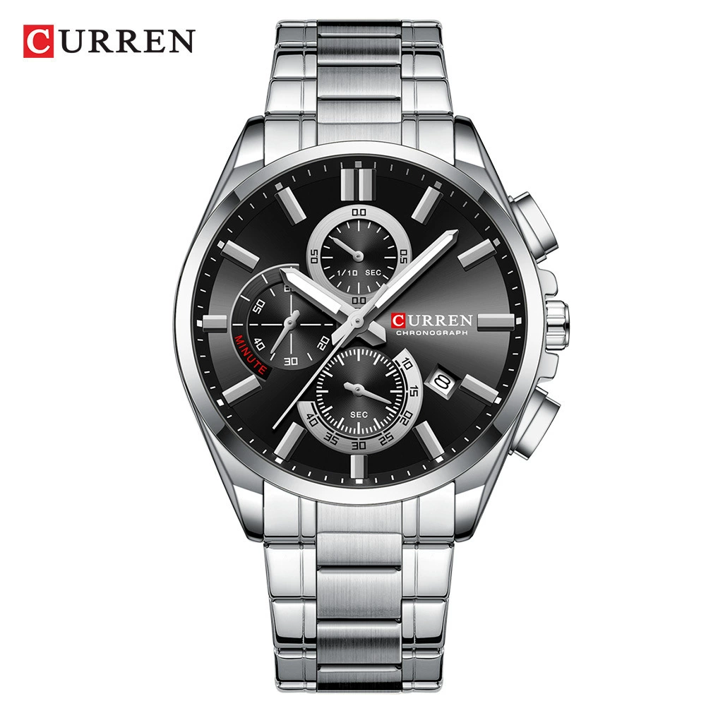 CURREN/Karen 8475 мужские многофункциональные часы с шестью индикаторами, водонепроницаемые, крупный циферблат, мужские часы