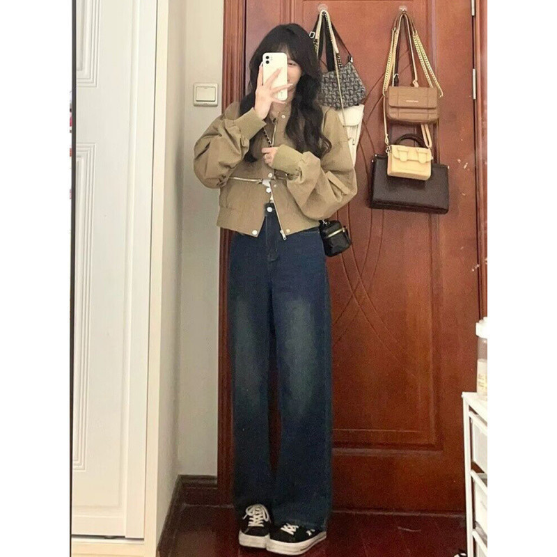 美式复古棒球服外套女2025春秋季新款宽松短款小个子炸街夹克上衣|undefined