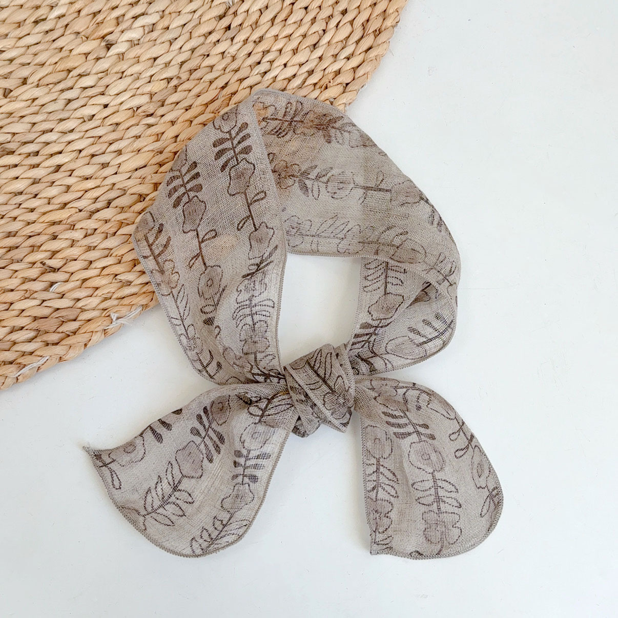 비와 이슬 수직 꽃---스카프 10*96cm