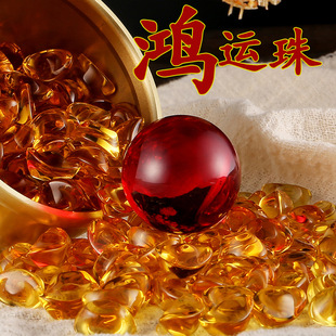 Hongyun beads red beads glass ball artificial crystal ball copper cylinder accessories