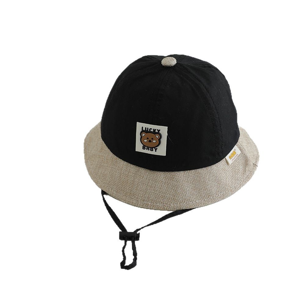 Sombrero de bebé primavera y otoño delgado sombrero de bebés para hombres y mujeres adorable gorro de brida grande sombrero de protección solar sombrero de pescador de marea