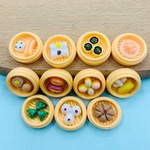 仿真食玩蒸笼包子粽子树脂小配件手工制作diy材料奶油胶饰品材料