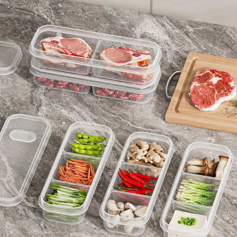 冰箱保鲜食物分格收纳盒肉类食材冷冻盒姜葱蒜盒分装储藏备菜盒子|undefined
